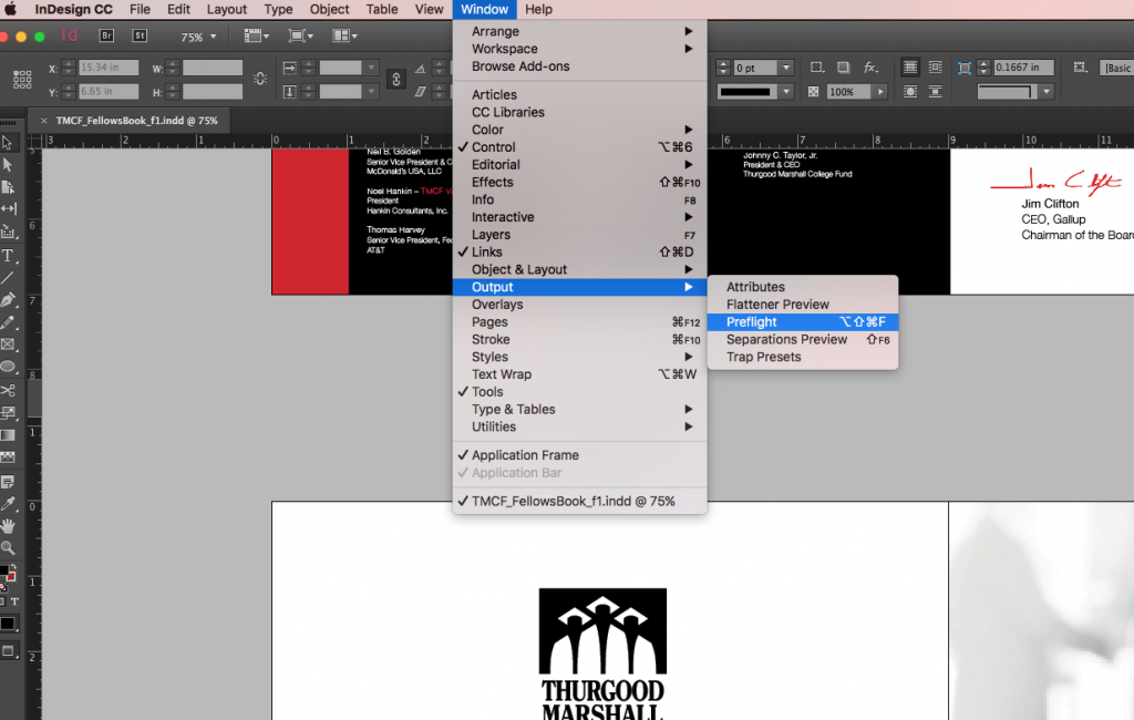 InDesign Preflight