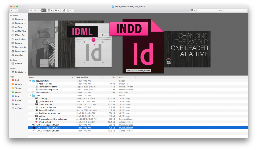 InDesign File Packaging 