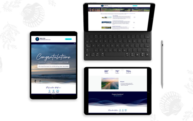 Reltio CEO Excellence Club Kiawah - Website on tablets